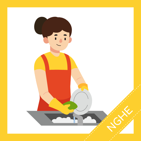Luyện nghe tiếng anh công việc rửa chén miễn phí sq